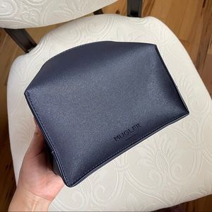 NWT Thierry Mugler midnight blue leather makeup case